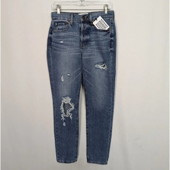 PISTOLA sz. 26 Nico High Rise Slim Straight Distressed Mom Jeans Medium Wash - Picture 1 of 14